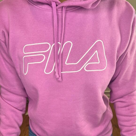 NWOT FILA Women's Logo Embroidered Long Sleeve Hoodie Mulberry - Picture 5 of 7